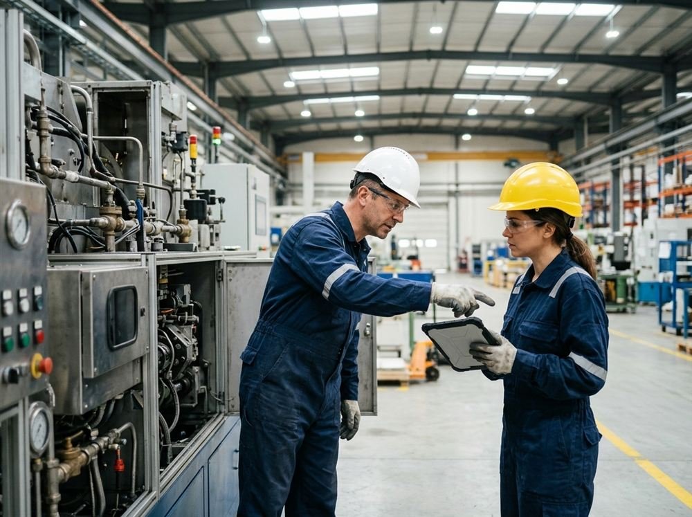 Técnicos de mantenimiento industrial